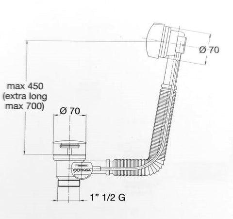 Bonomini - Hoses - Water Drain System for Bath Tubs