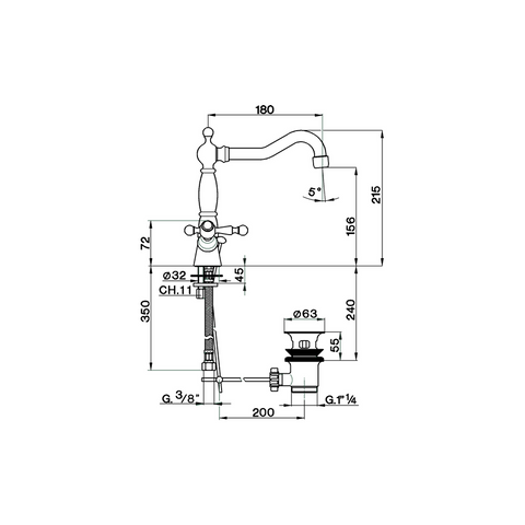 Cisal - Arcana America - Duplex Spout Basin Mixer