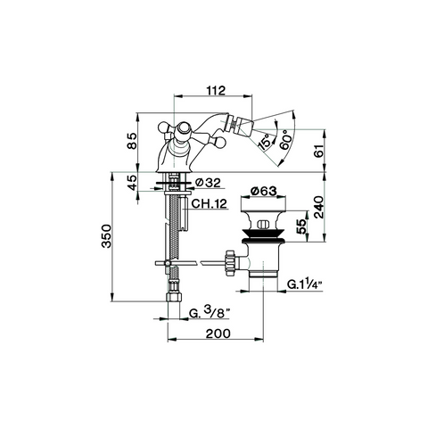 Cisal - Arcana America - Duplex Bidet Mixer