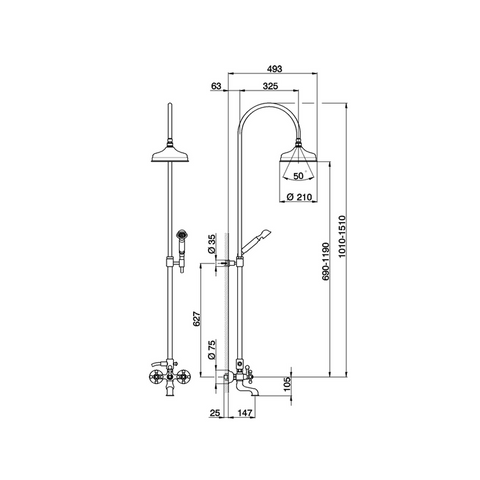 Cisal - Arcana Ceramica - 3 Function Shower Column