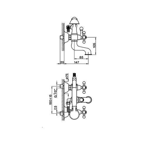 Cisal - Arcana - Complete Duplex Bath Mixer