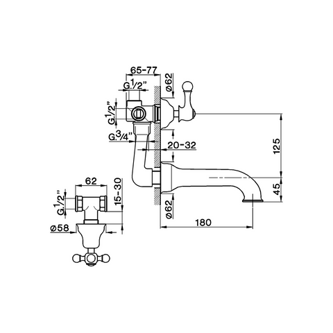 Cisal - Arcana - 4 Hole Built In Duplex Shower Mixer