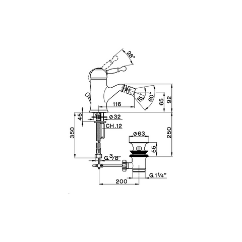 Cisal - Arcana Royal - Single Lever Bidet Mixer