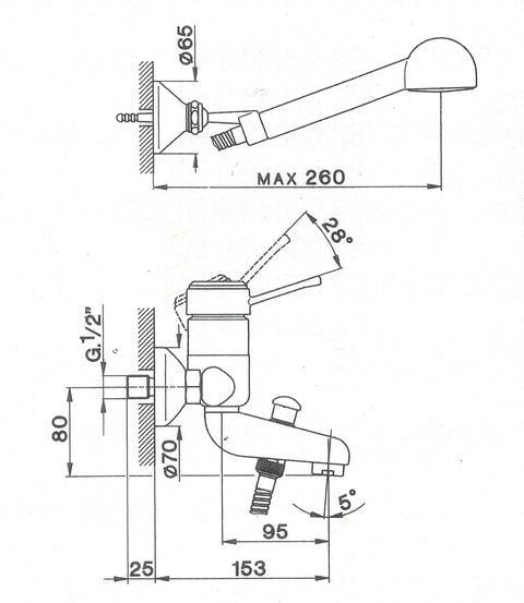 Cisal - Blitz 2 - Complete Single Lever Bath Mixer