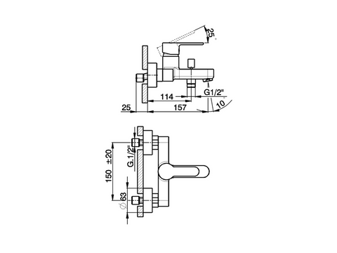 Cisal - Tender - Single Lever Bath Mixer