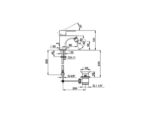 Cisal - Tender - Single Lever Bidet Mixer