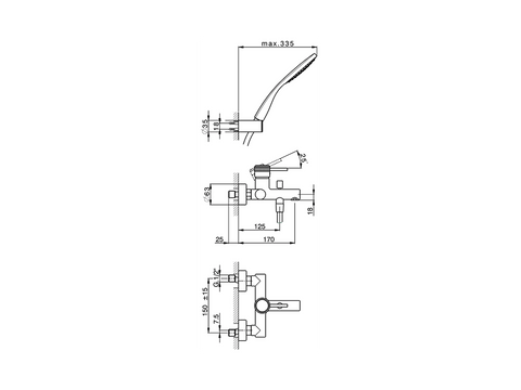 Huber - Chronos - Single Lever Complete Bath Mixer