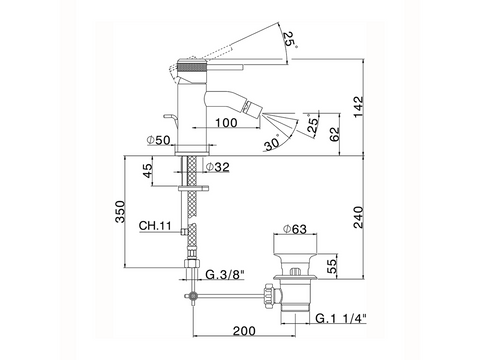 Huber - Chronos - Single Lever Bidet Mixer