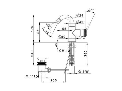 Huber - Chronos - Single Lever Bidet Mixer