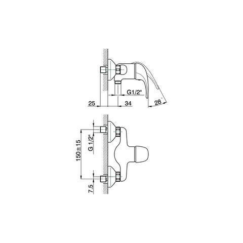 Cisal - Etna - Single Lever Shattaf Mixer