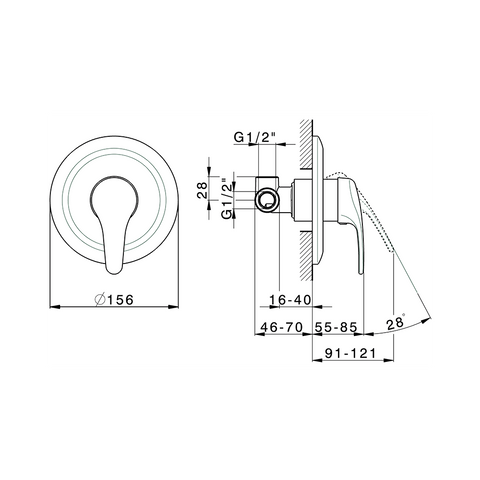 Cisal - Europa - Single Lever Built In Bath Mixer