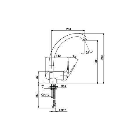 Cisal - Europa - Single Lever Folding Sink Mixer