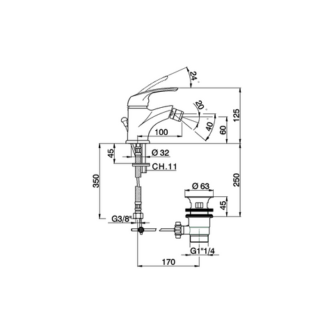 Cisal - Flash - Single Lever Bidet Mixer