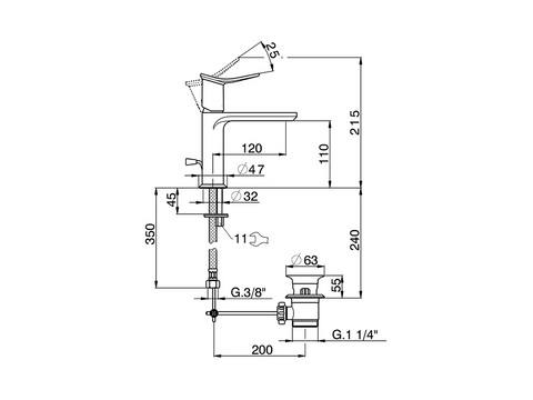 Huber - Harlock - Single Lever Basin Mixer