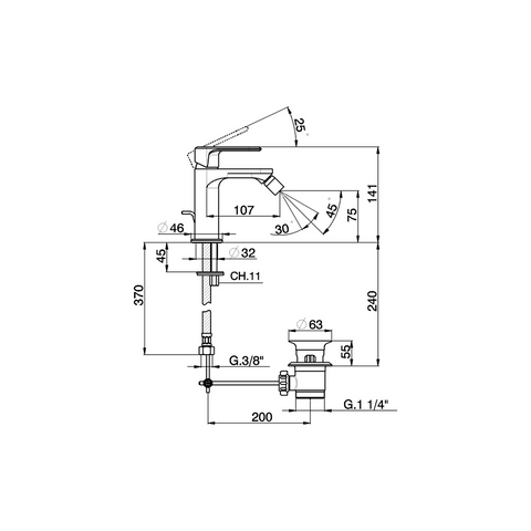 Cisal - Lineaviva - Single Lever Bidet Mixer