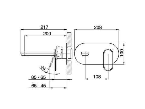 Cisal - Lineaviva - Single Lever Wall Mounted Basin Mixer