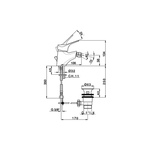 Cisal - Mito 3 - Single Lever Bidet Mixer