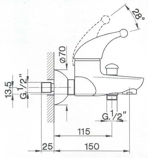 Cisal - Merlino - Single Lever Bath Mixer