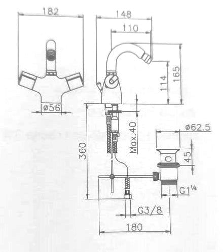 Huber - Prime Thermal - Thermostatic Bidet Mixer