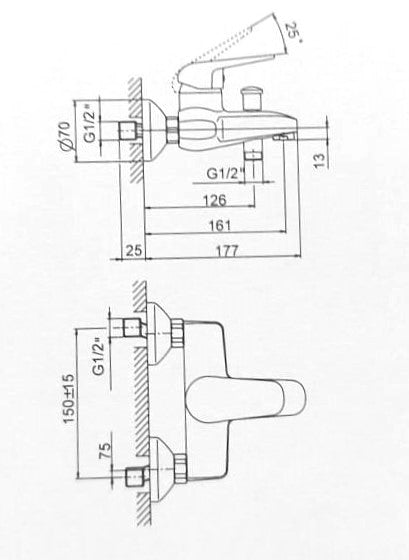 Huber - Planet - Single Lever Bath Mixer