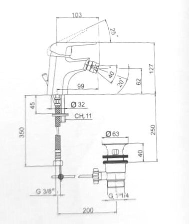 Huber - Planet - Single Lever Bidet Mixer