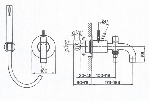 Cisal - Step - Single Lever Complete Bath Mixer