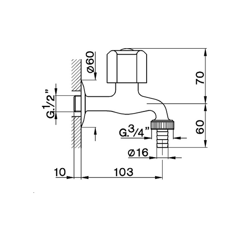 Cisal - TR - Single Water Tap with Hose Holder