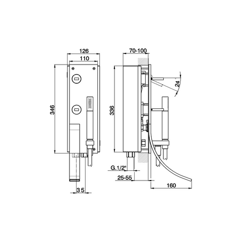 Cisal - Wave - Built In Complete Bath Mixer